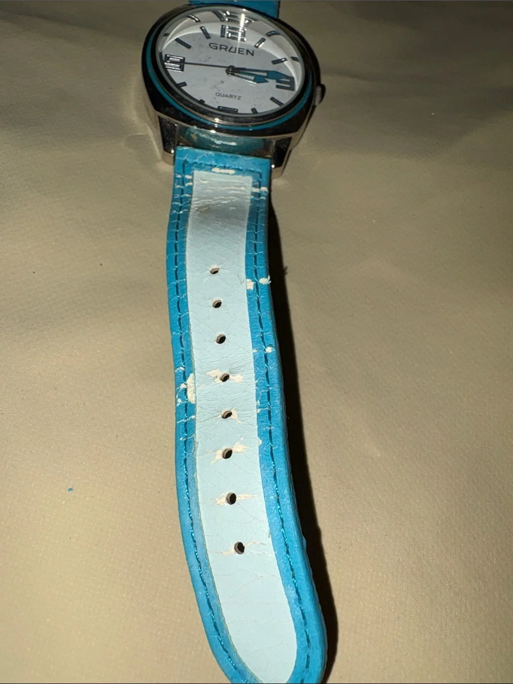 Women's Blue Leather Strap Quartz Watch